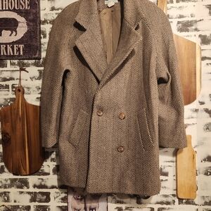 Men's Herringbone Wool Coat